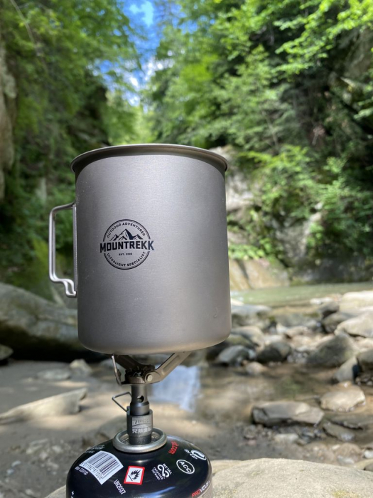 Cana cu capac si gradatie Mountrekk, pentru Camping, din Titan, 650ml, 118 g [5]