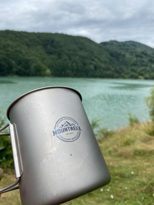 Cana cu capac si gradatie Mountrekk, pentru Camping, din Titan, 650ml, 118 g [4]