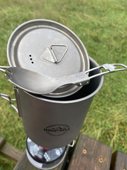 Set Camping Cana, Arzator si Spork din Titan, 650 ml, 163g [6]