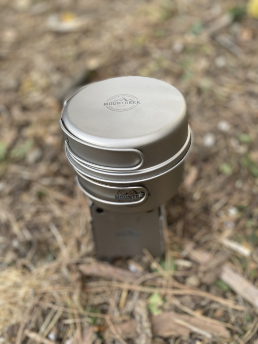 Set de gatit pentru camping din titan CADOU - o BUSOLA [9]
