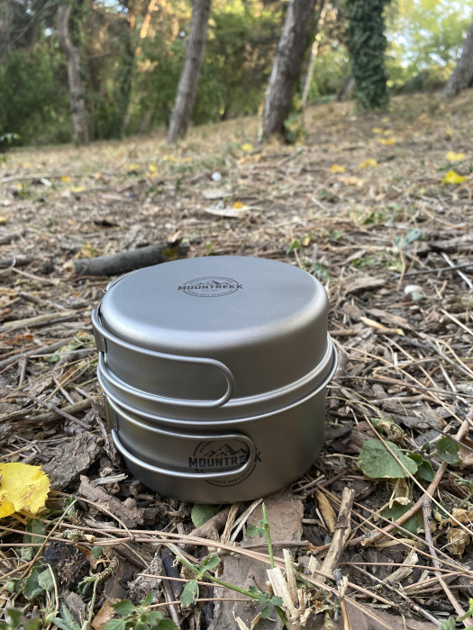 Set de gatit pentru camping din titan CADOU - o BUSOLA [7]
