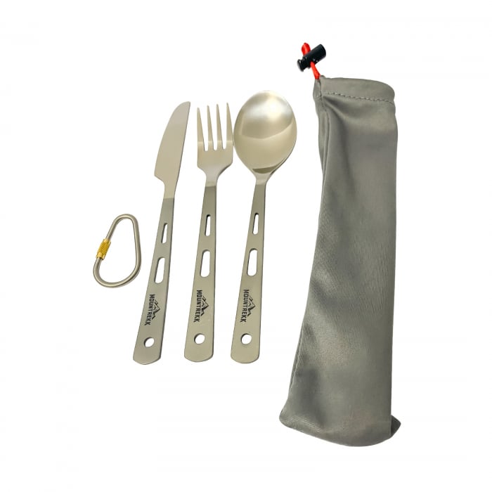 Set tacâmuri cu carabina (lingura, furculiță, cuțit) din titan, 46gr [4]