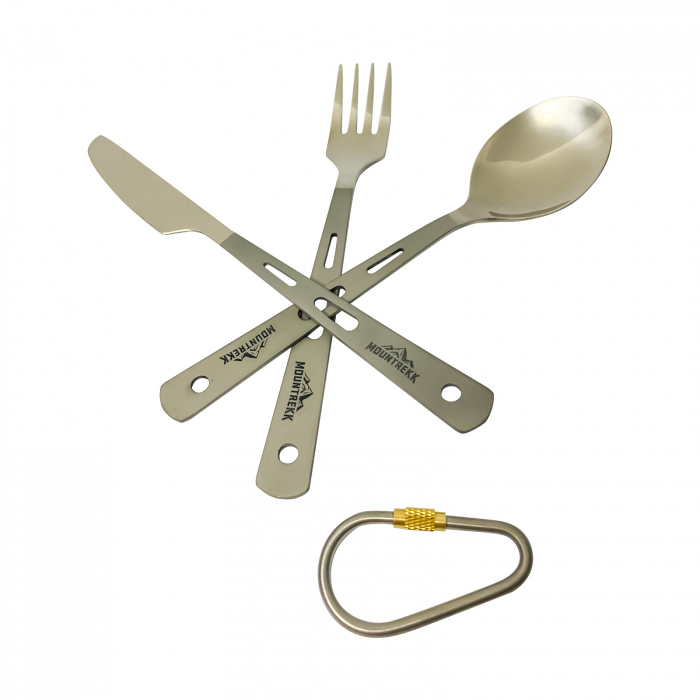 Set tacâmuri cu carabina (lingura, furculiță, cuțit) din titan, 46gr [3]