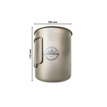 Cana cu capac si gradatie Mountrekk, pentru Camping, din Titan, 650ml, 118 g [1]