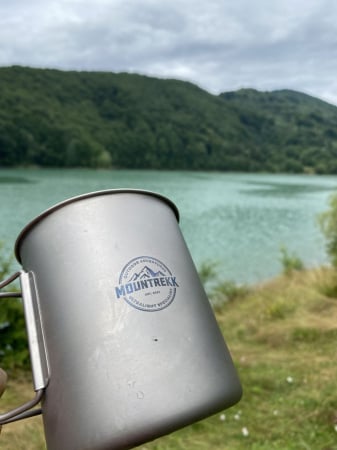 Cana cu capac si gradatie Mountrekk, pentru Camping, din Titan, 650ml, 118 g [3]