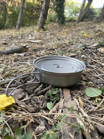 Set de gatit pentru camping din titan CADOU - o BUSOLA [10]