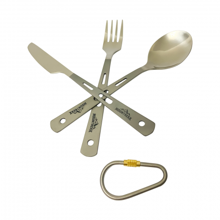 Set tacâmuri cu carabina (lingura, furculiță, cuțit) din titan, 46gr [2]