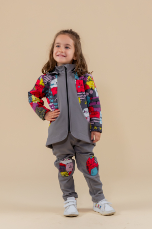 TOATE PRODUSELE - Waterproof Softshell Set Hoody + Pants Playful Cats