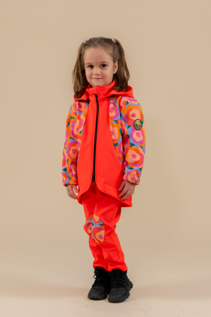 TOATE PRODUSELE - Waterproof Softshell Set Hoody + Pants Flowers Child
