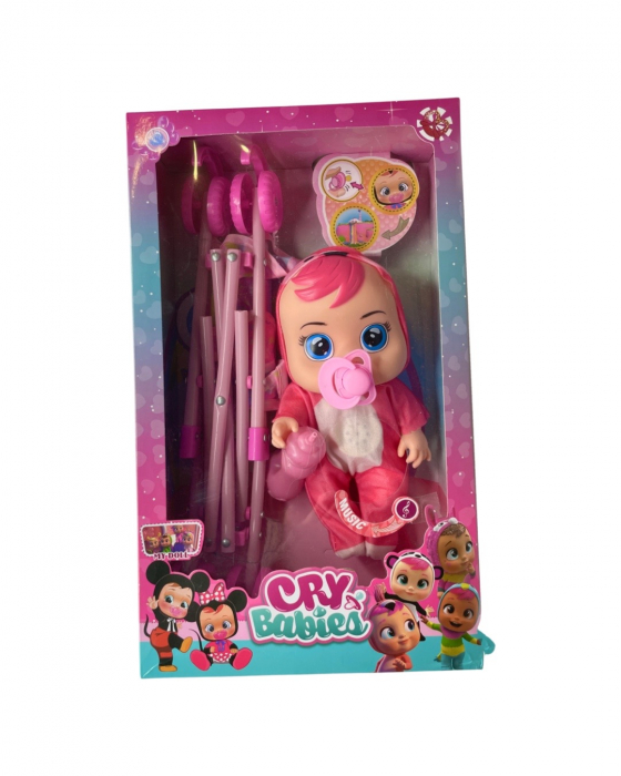 Bebelus Cry Baby cu carucior [5]