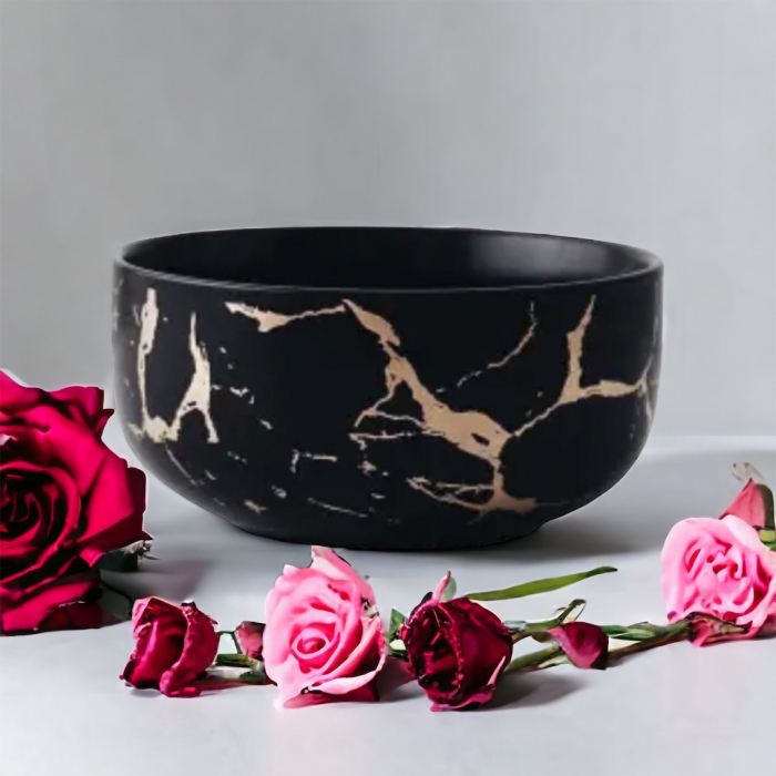 Bol ceramica, model marmura, 15.8x8cm, 1000ml [5]