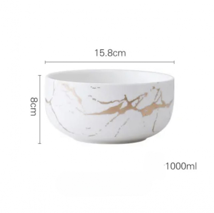 Bol ceramica, model marmura, 15.8x8cm, 1000ml [2]