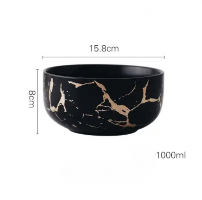 Bol ceramica, model marmura, 15.8x8cm, 1000ml [3]
