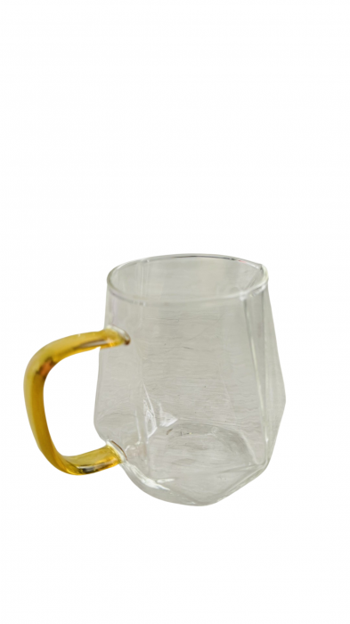 Cana sticla, cu maner, model minimalist, pentru servit, 350 ml [2]