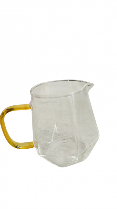 Cana sticla, cu maner, model minimalist, pentru servit, 350 ml [4]
