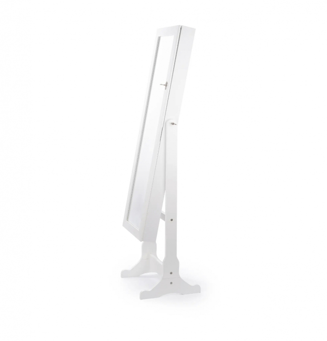 Dulap vertical pentru bijuterii si accesorii, cu oglinda si incuietoare, lemn MDF [3]