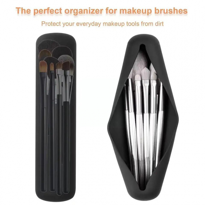 Husa din silicon tip portfard, pentru pensule machiaj, ideala pentru calatorii, inchidere magnetica [13]