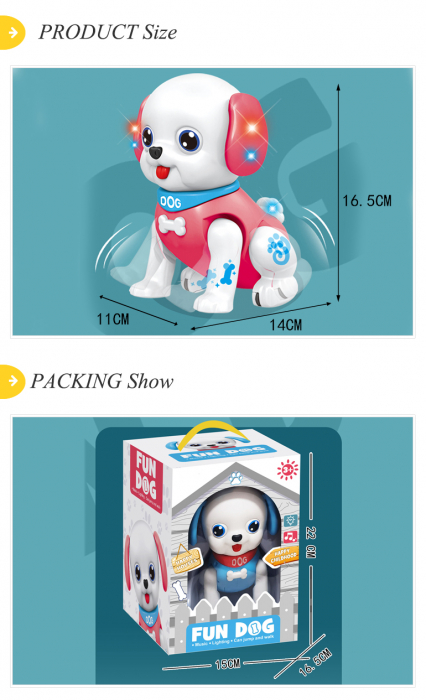 Jucarie interactiva catelus, cu lumini si muzica, Fun Dog [2]