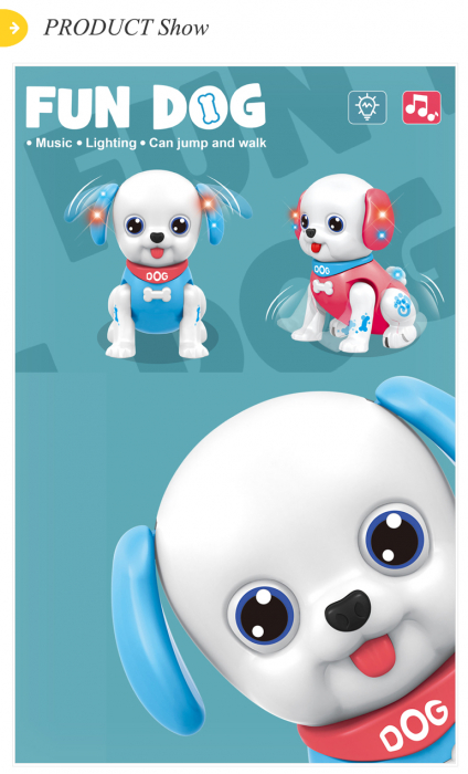 Jucarie interactiva catelus, cu lumini si muzica, Fun Dog [3]