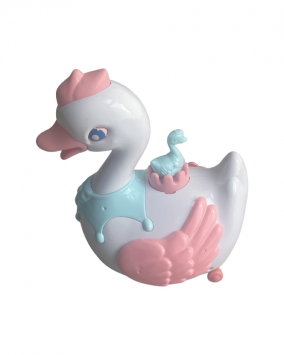 Jucarie interactiva lebada, cu oua si pui, lumini si sunete,  16 cm x 20 cm, Swan- Will Lay Eggs [6]