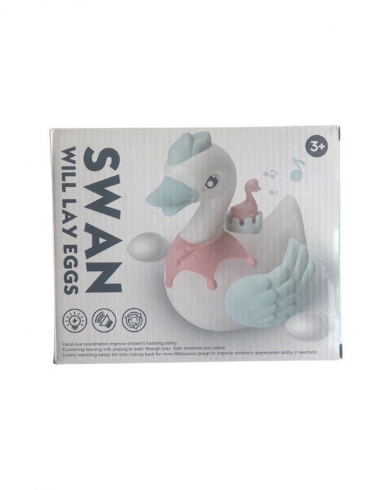 Jucarie interactiva lebada, cu oua si pui, lumini si sunete,  16 cm x 20 cm, Swan- Will Lay Eggs [3]