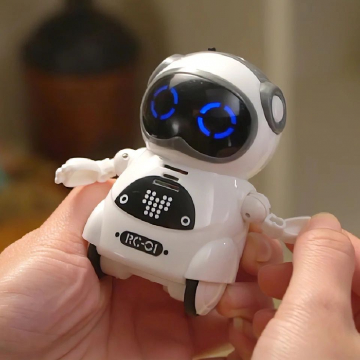 Jucarie interactiva robotel de buzunar, ce danseaza si recunoaste vocile, cu lumini, Pocket Robots [3]