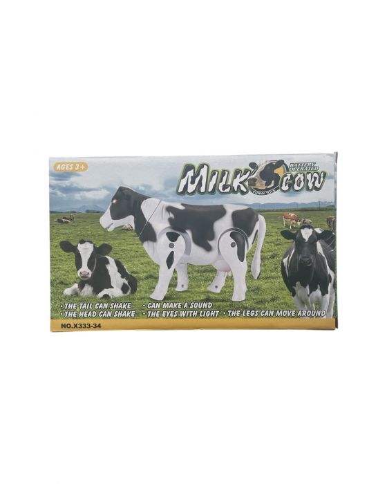 Jucarie interactiva vacuta, cu lumini si sunete ce se misca, Milk Cow, lungime 26 cm [2]