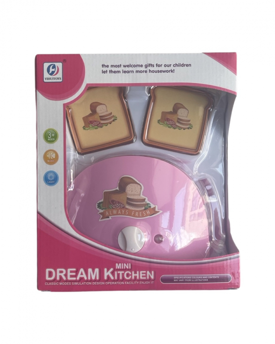 Jucarie prajitor de paine, 2 felii de paine de jucarie, cu sunete si lumini,  MIni Dream Kitchen [2]