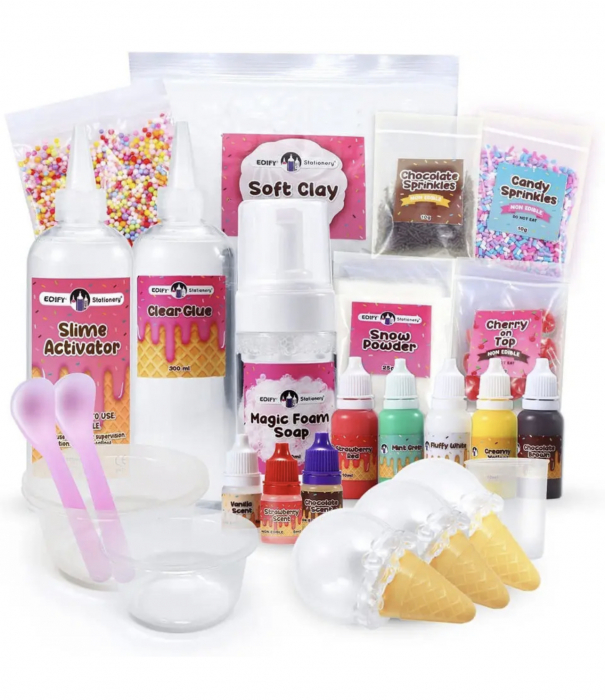 Kit slime inghetata cu accesorii, DIY slime kit [3]