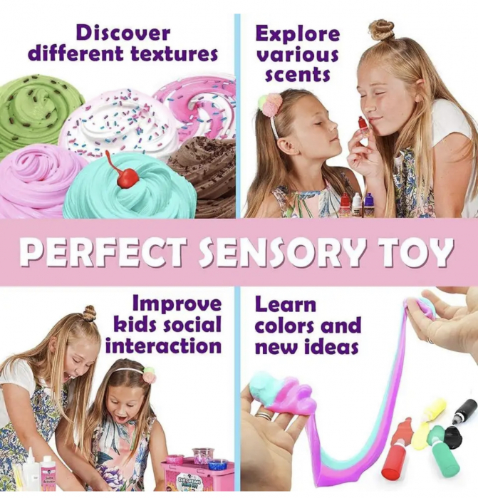 Kit slime inghetata cu accesorii, DIY slime kit [4]