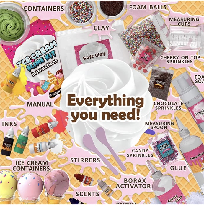 Kit slime inghetata cu accesorii, DIY slime kit [8]