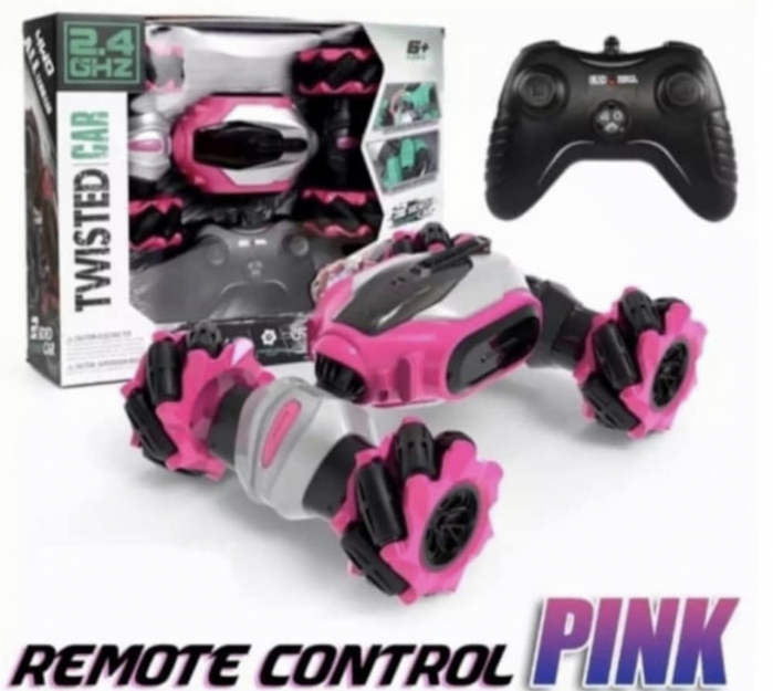 Masina de cascadorii, Twisted Car, cu rotire 360°, roz [5]