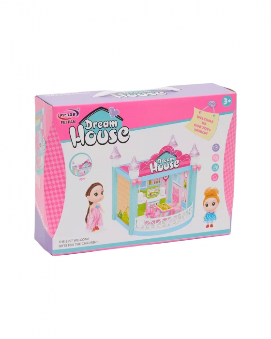 Mini casuta pentru papusi, cu lumini si muzica, ideala pentru papusile mici [2]