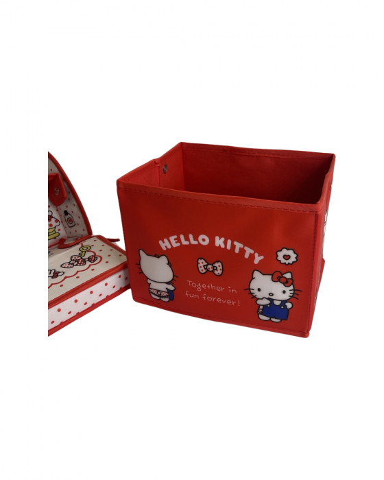 Mini cosulet pentru depozitarea jucariilor, pliabil, carton cu masuta banc de joaca, hello kitty [3]