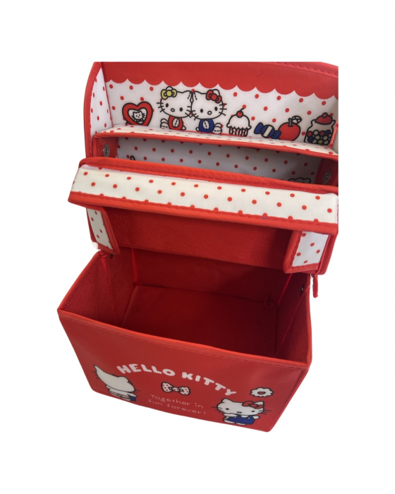 Mini cosulet pentru depozitarea jucariilor, pliabil, carton cu masuta banc de joaca, hello kitty [2]