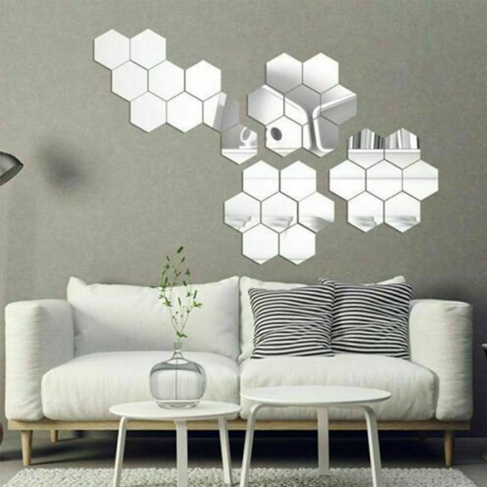 Oglinda sticker, autoadeziva, forma hexagonala [2]