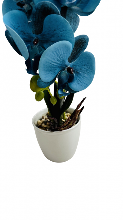 Orhidee decorativa artificiala, in ghiveci ceramic, 45 cm [2]