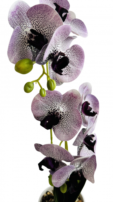 Orhidee decorativa artificiala, in ghiveci ceramic, 45 cm [8]