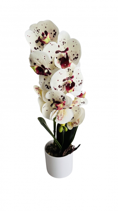 Orhidee decorativa artificiala, in ghiveci plastic [3]
