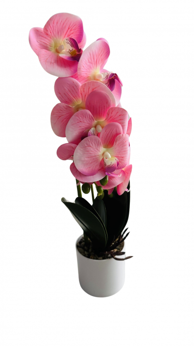 Orhidee decorativa artificiala, in ghiveci plastic [5]