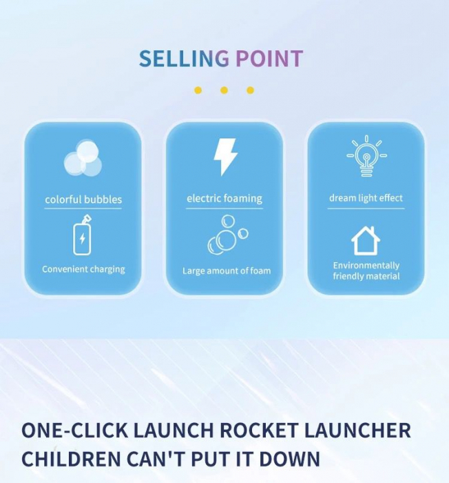 Pistol cu bule, 69 de gauri, luminate si cu sunet, producere automata a bulelor, Bazooka [11]