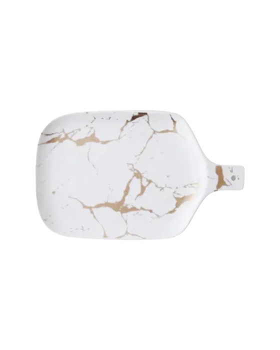 Platou ceramica cu maner, model marmura, 32x19.5cm [7]