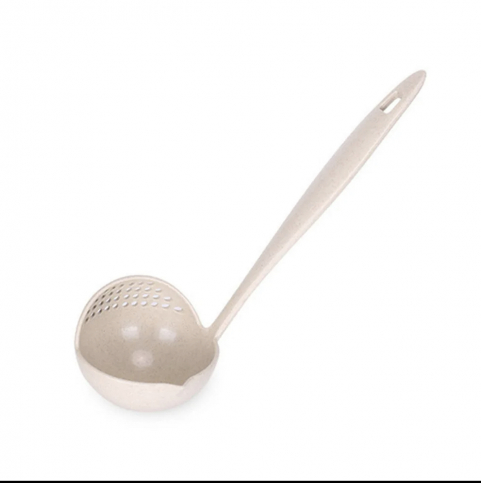 Polonic cu strecuratoare, 2 in 1, plastic, 29cm [7]