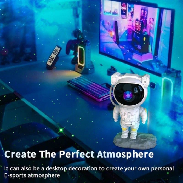Proiector astronaut cu joc de lumini stele si galaxii, alb, Astronaut Starry Sky Projector [7]