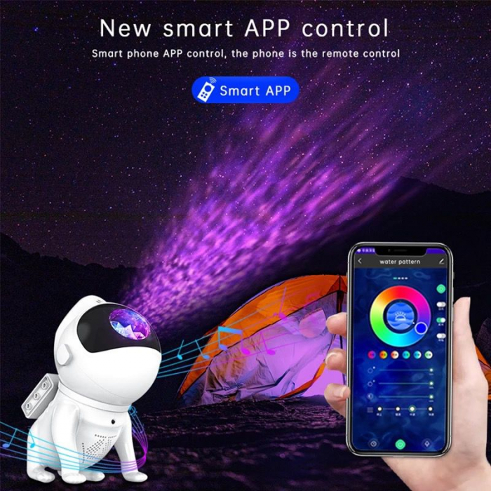 Proiector astronaut cu joc de lumini stele si galaxii, alb, Astronaut Starry Sky Projector [3]