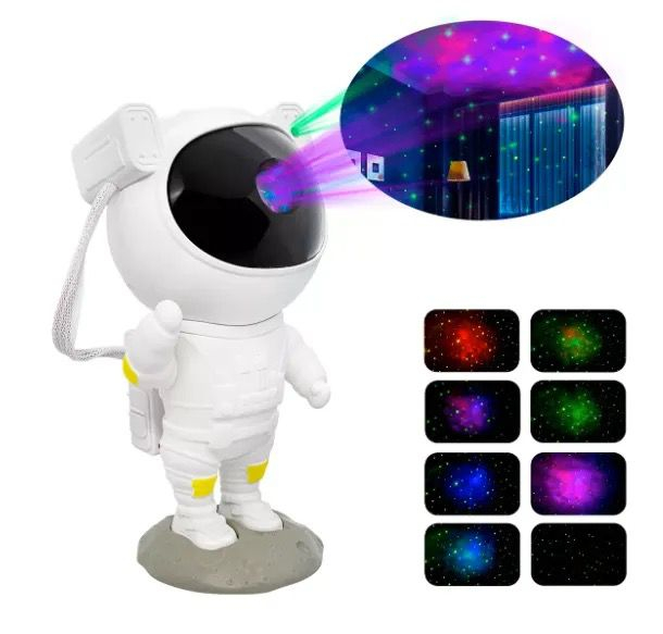 Proiector astronaut cu joc de lumini stele si galaxii, alb, Astronaut Starry Sky Projector [4]