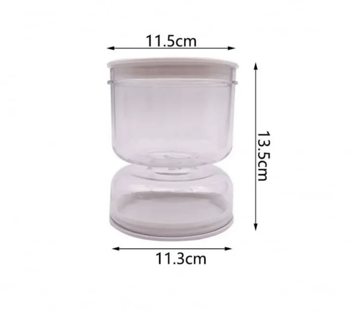 Recipient din plastic pentru muraturi, tip clepsidra, cu strecuratoare, transparent, 200ml [5]