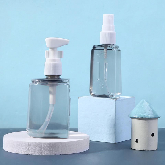 Set 4 recipiente pentru calatorie, din plastic, 50ml, husa silicon [12]