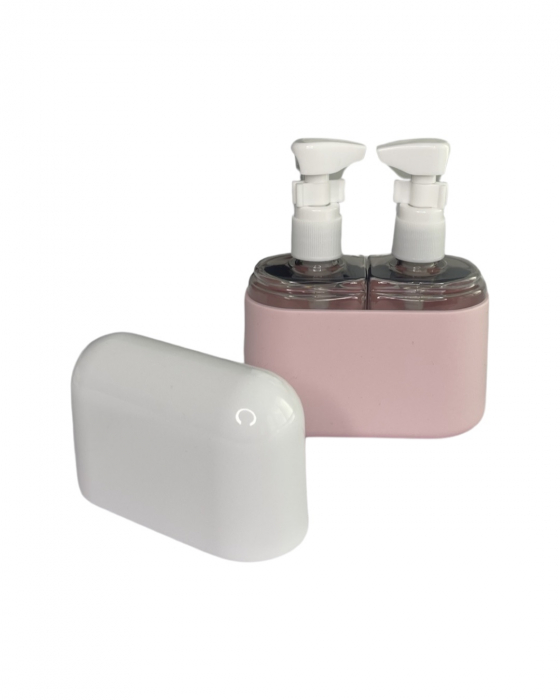 Set 2 recipiente pentru calatorie, din plastic, 100ml, husa silicon [7]