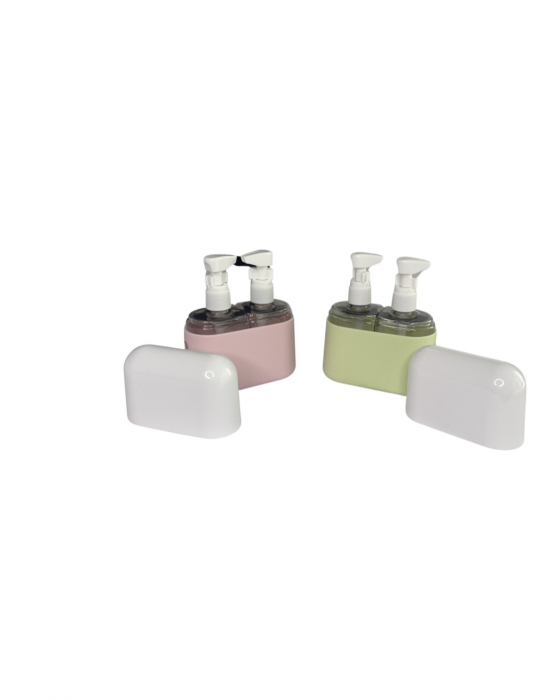Set 2 recipiente pentru calatorie, din plastic, 100ml, husa silicon [6]